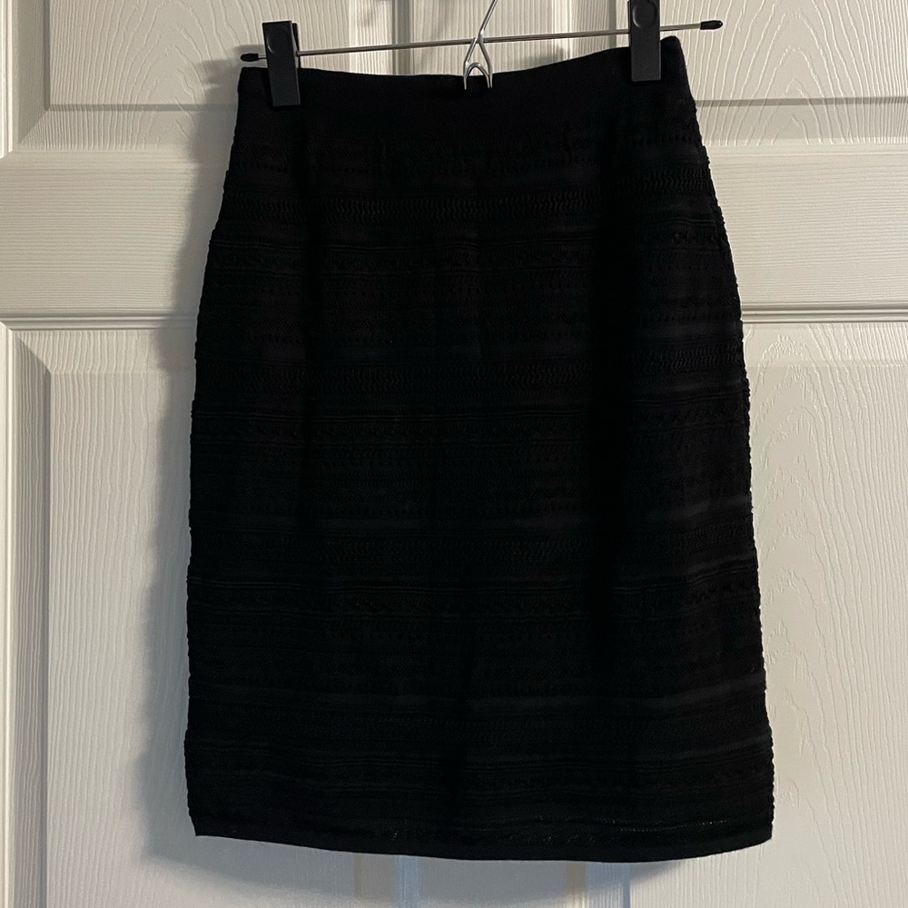 White House Black Market Black Knitted Pencil Skirt